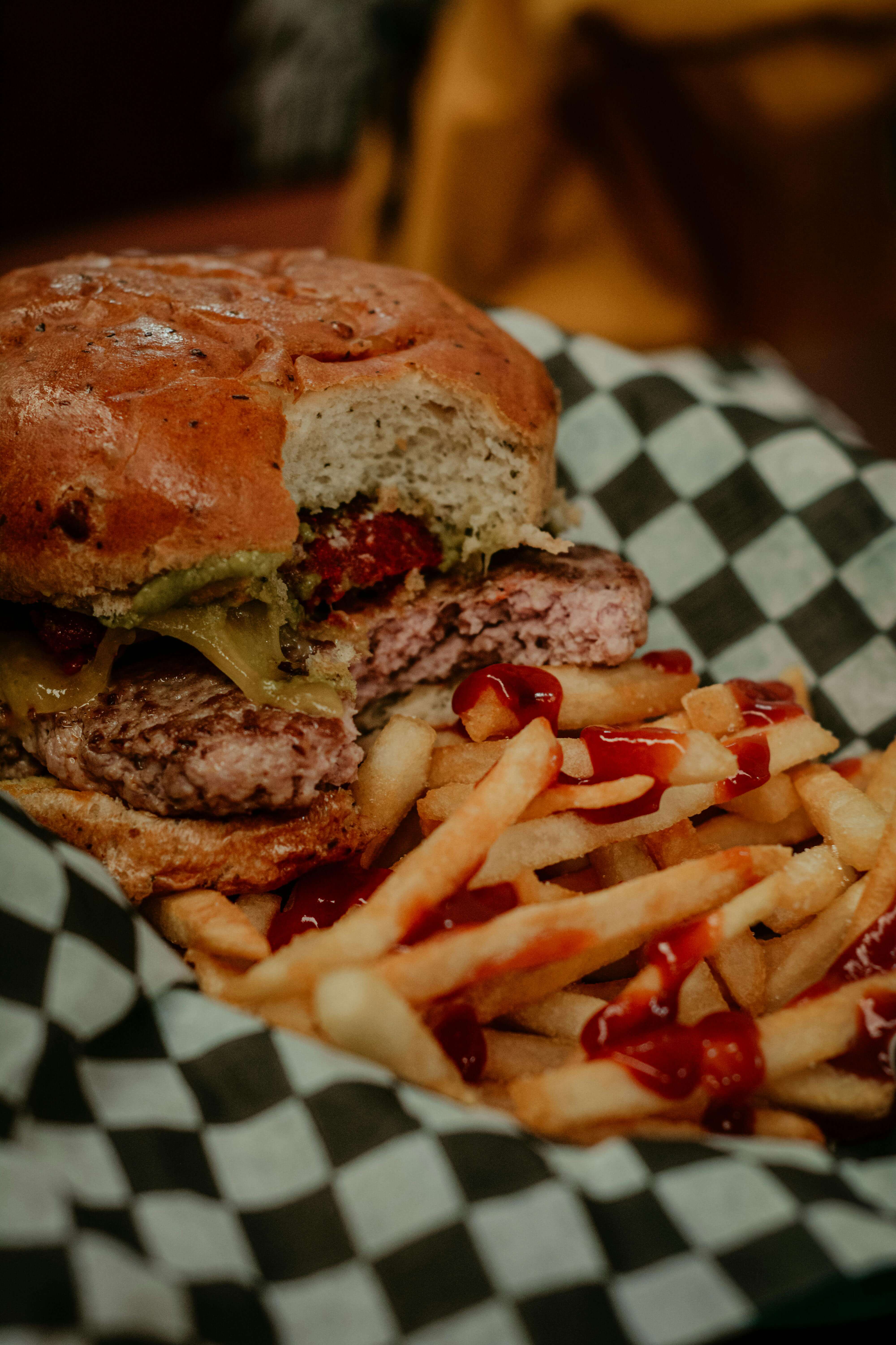 Classic diner burger and fries